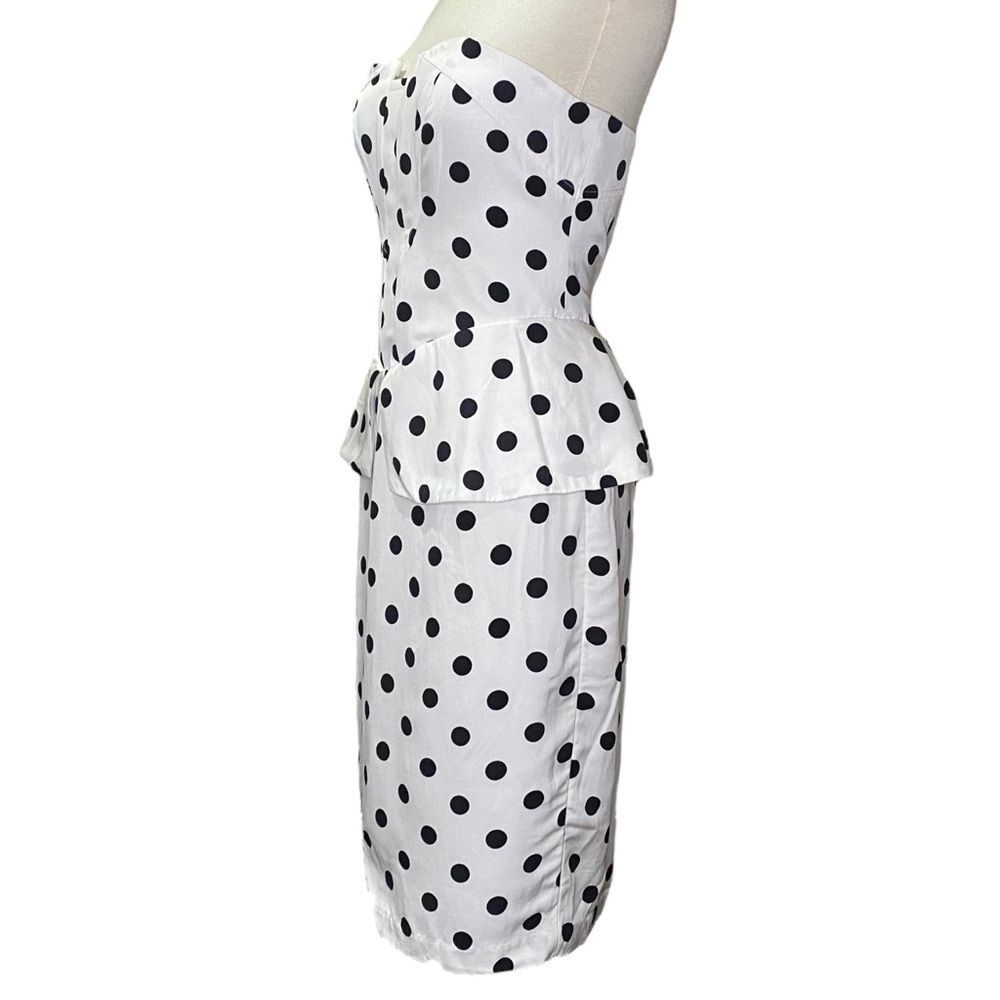 ***SOLD*** Bardot Suri Peplum Dress Polka Dot Strapless Size 8/M - Picture 7 of 13